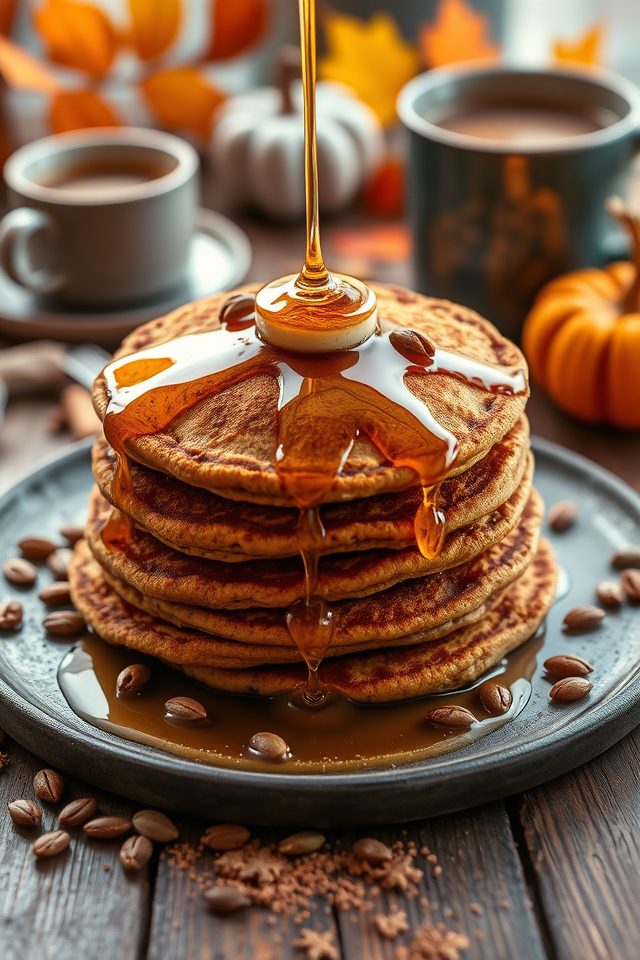 pumpkin spice oatmeal pancakes