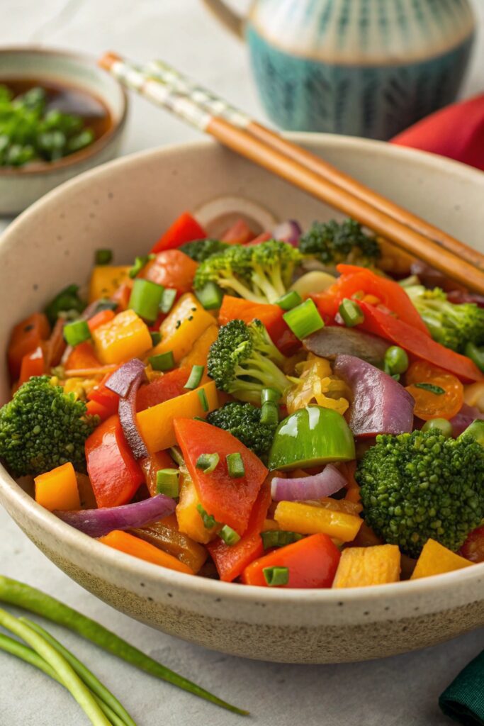 vibrant vegetable stir fry dish