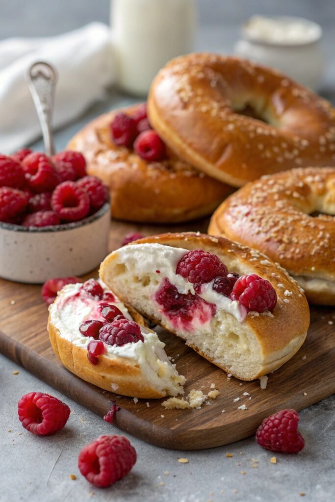 raspberry cream cheese bagels