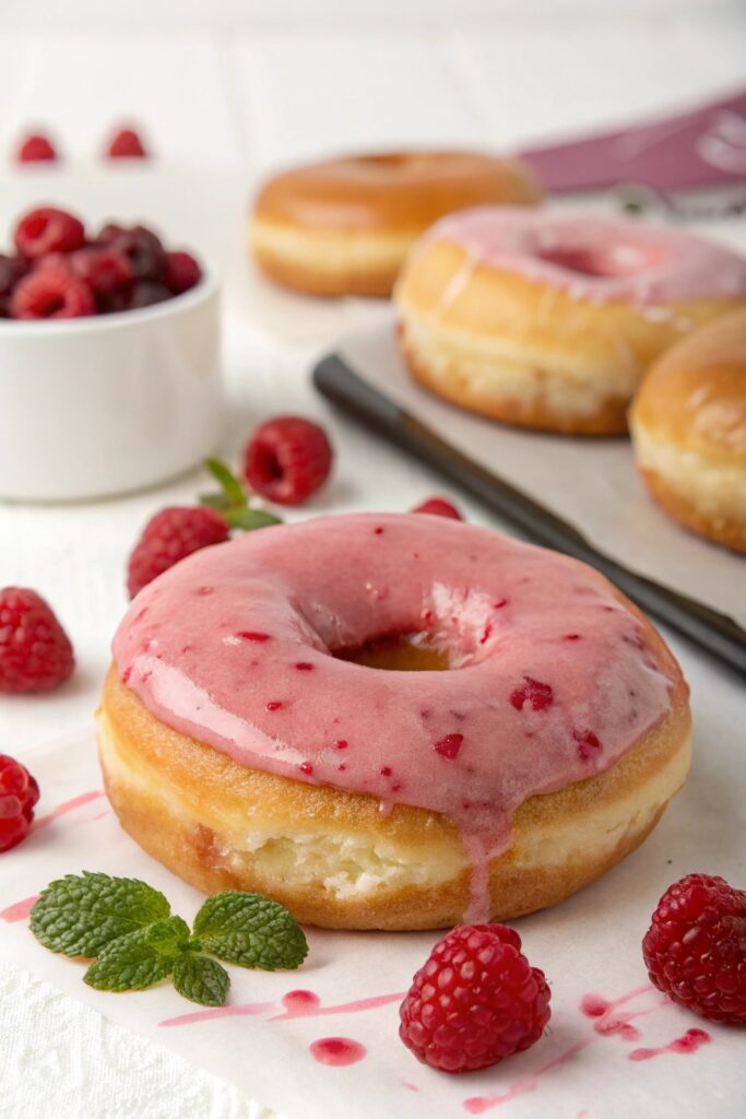 raspberry cream filled donut delight