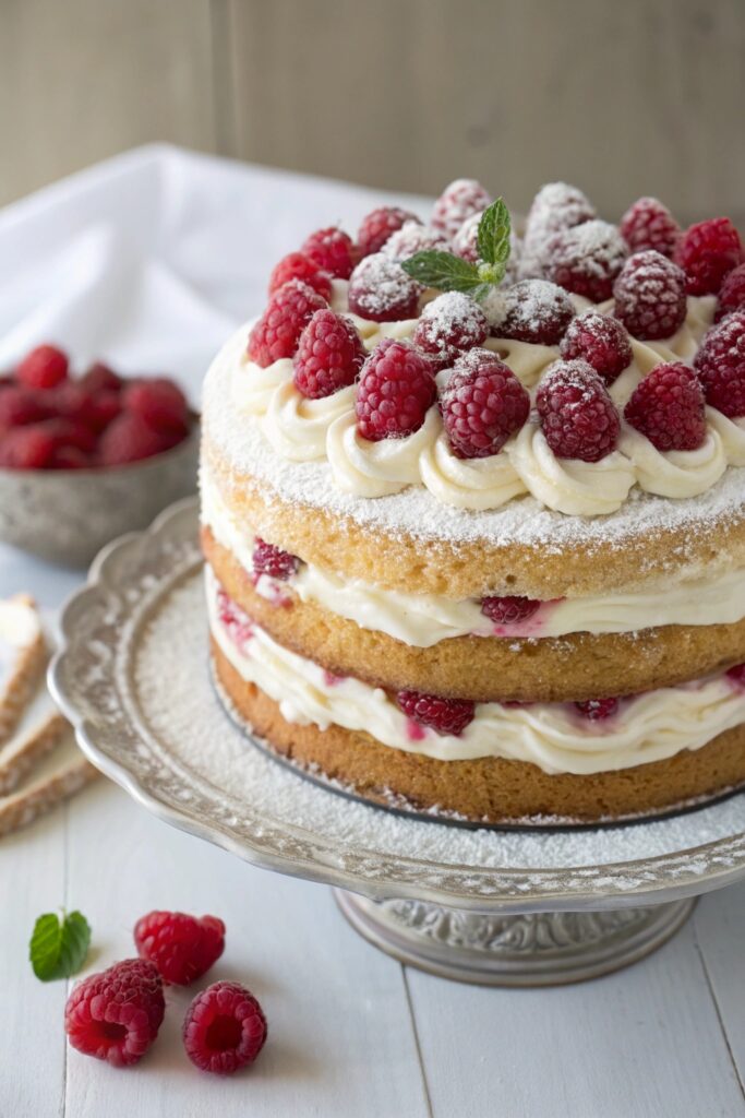 delightful raspberry sponge cake
