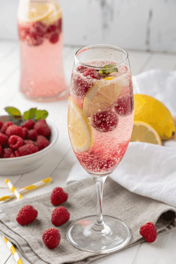 bubbly raspberry lemonade cocktail