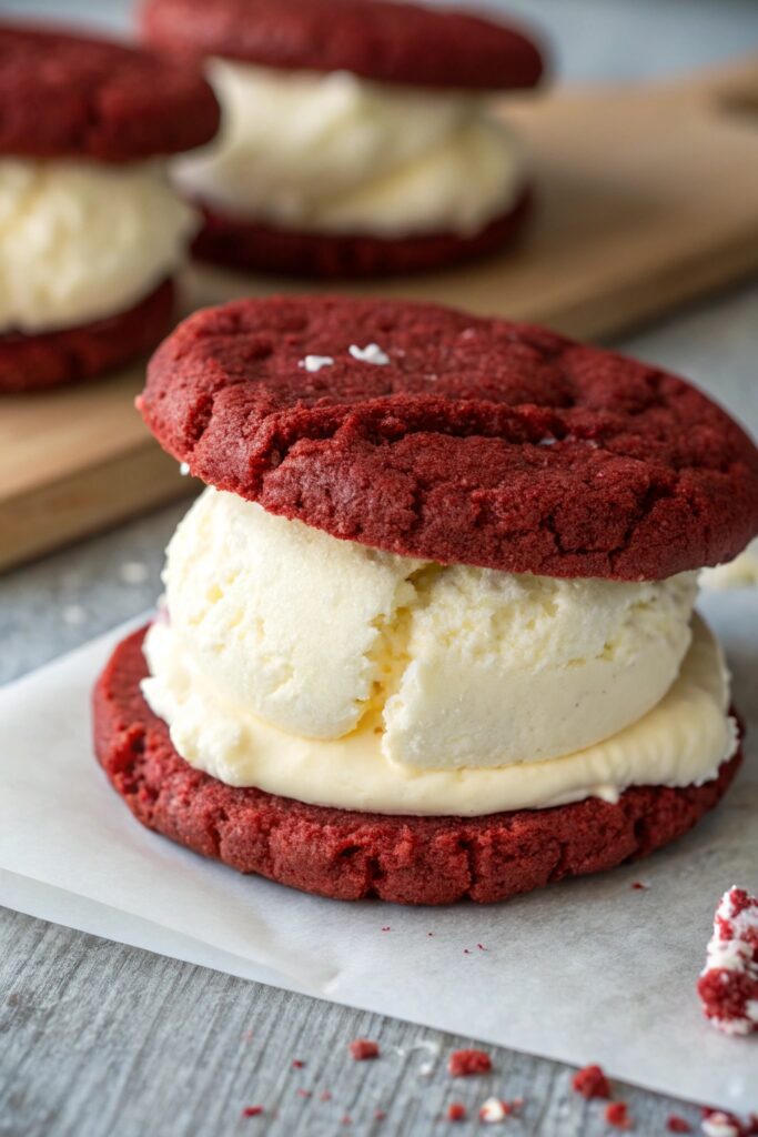 red velvet ice cream sandwiches