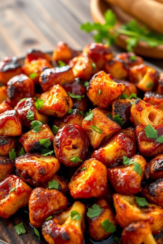 roasted cauliflower bbq bites