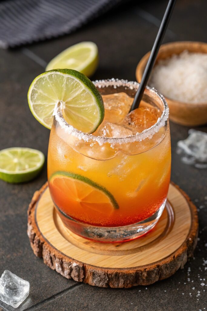 tropical rum lime cocktail