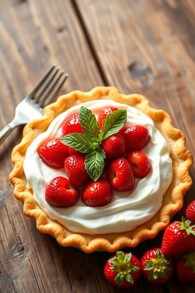 rustic strawberry cream dessert