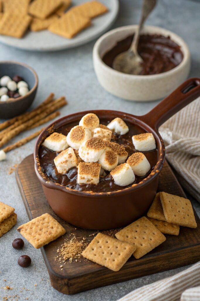 warm chocolate marshmallow dip