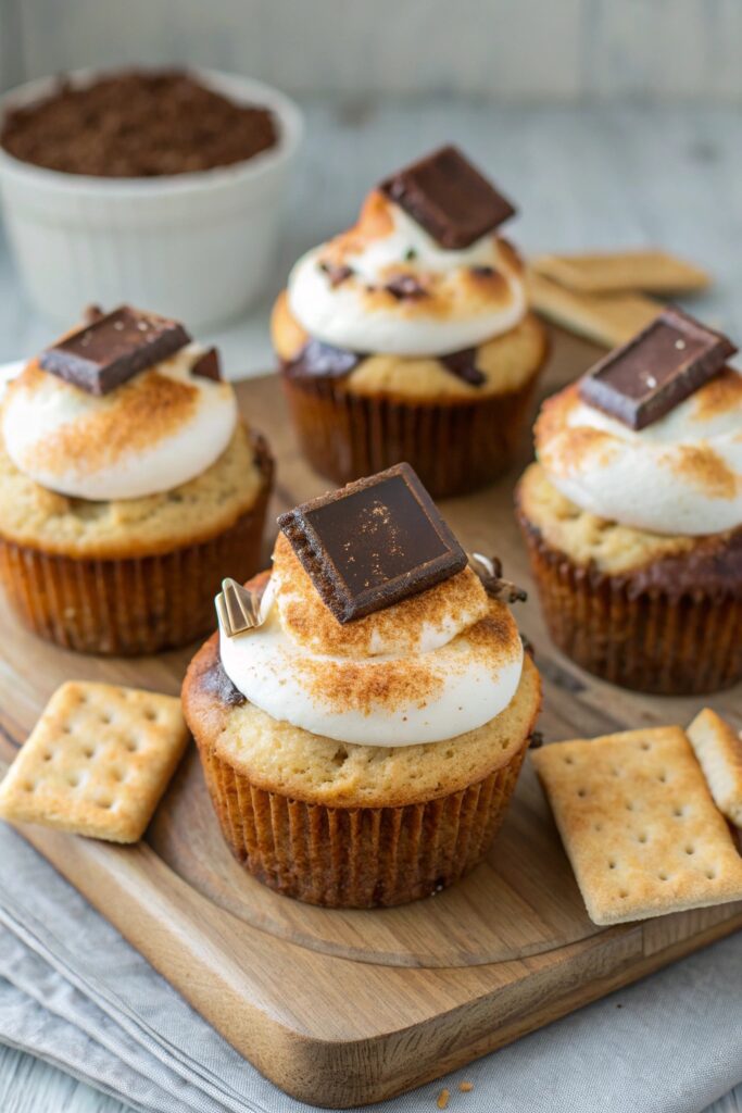 s mores inspired fluffy muffins