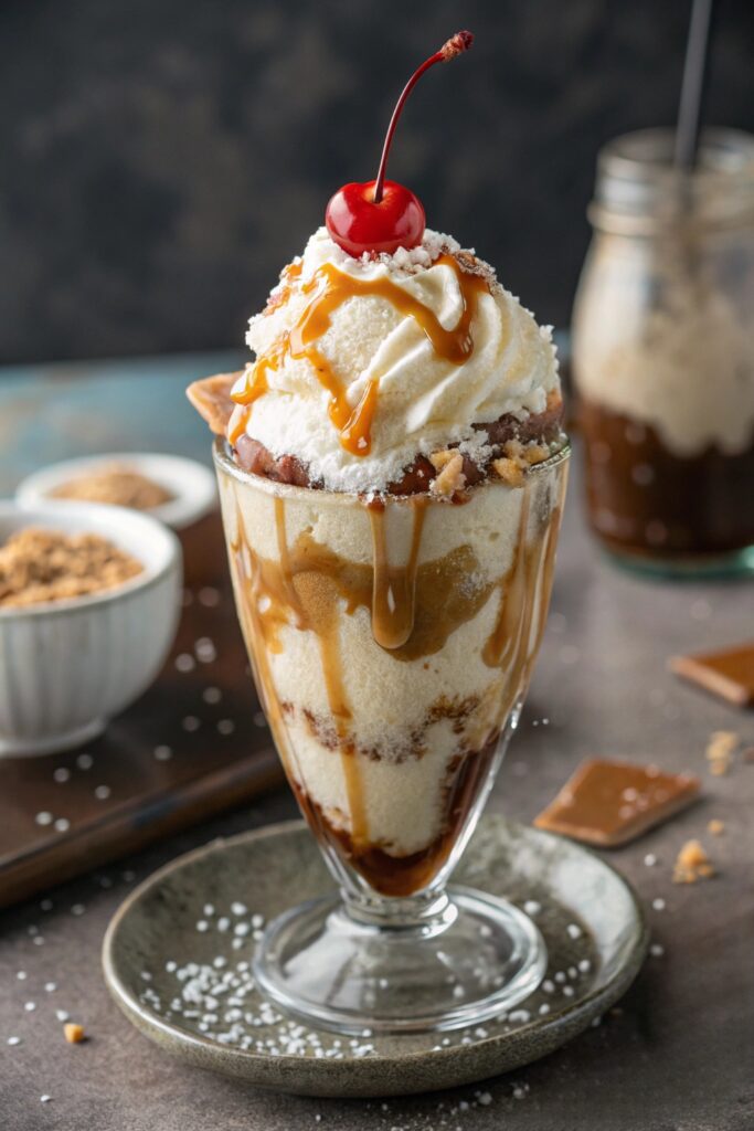 decadent salted caramel sundae