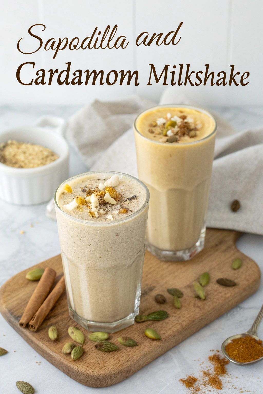 Sapodilla and Cardamom Milkshake Recipe