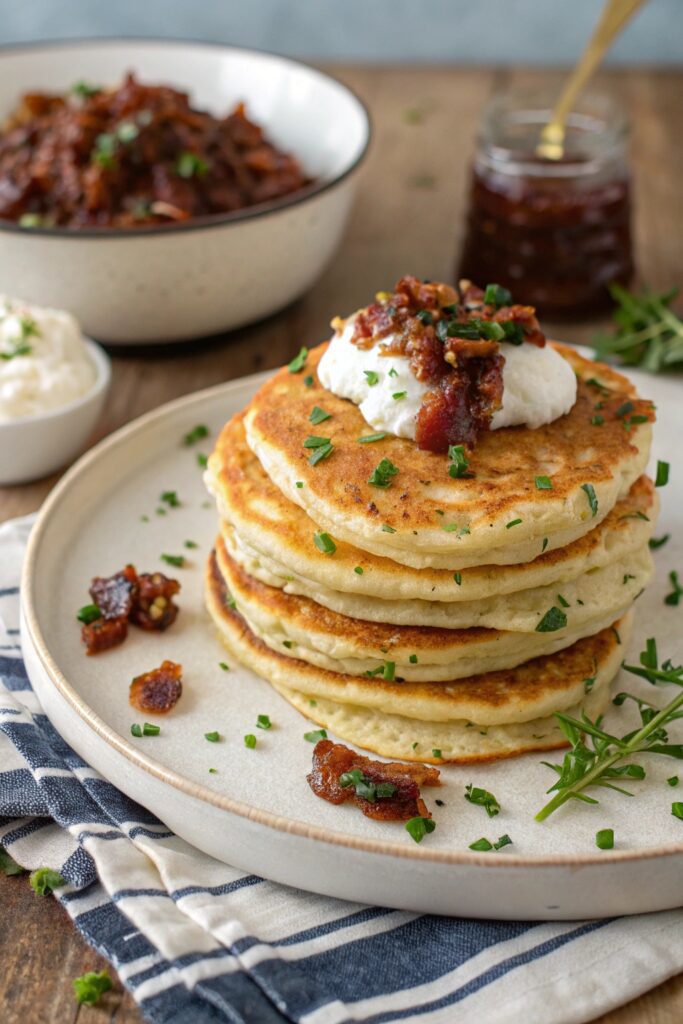 savory herb and cheese pancakes