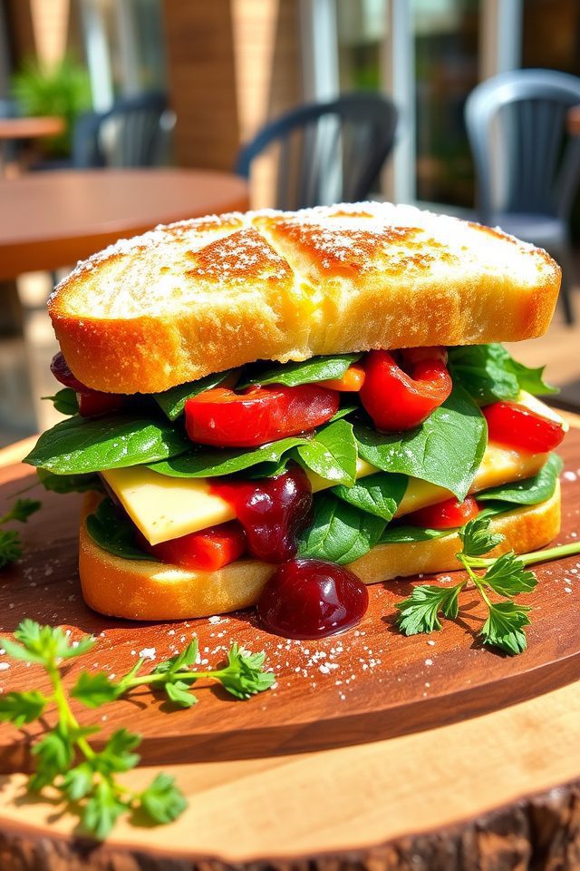 savory grilled veggie sandwich