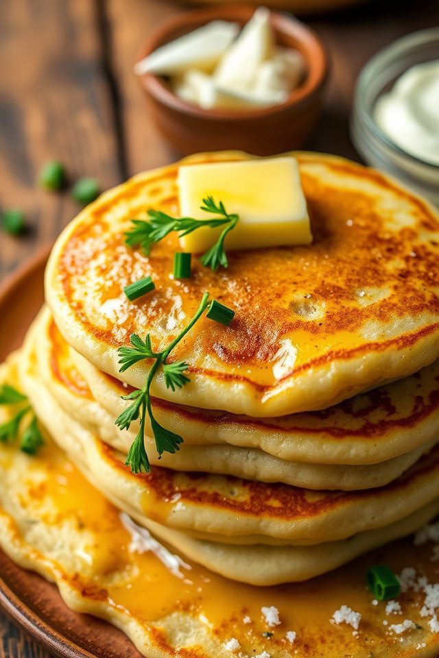 savory herb cheese pancakes