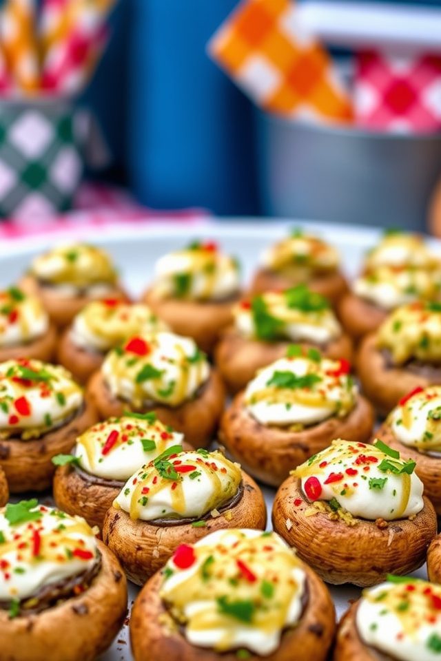 savory stuffed mushroom bites