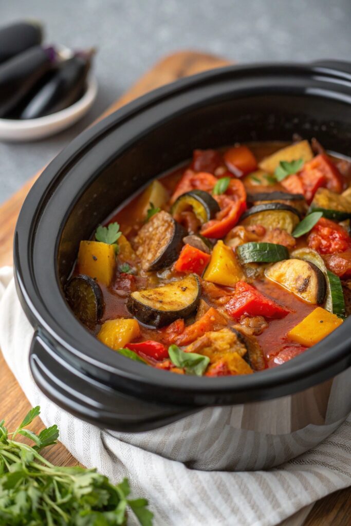 slow cooked vegetable medley dish