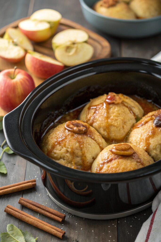 warm gooey apple dumplings