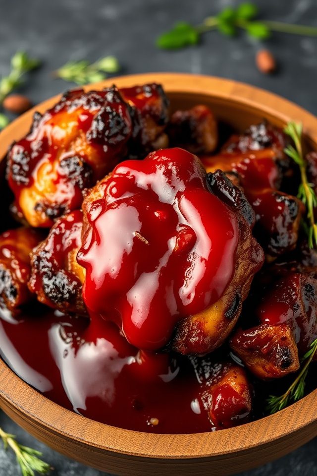 smoked chicken thigh burnt ends