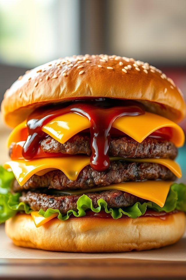smoked gouda bbq cheeseburger