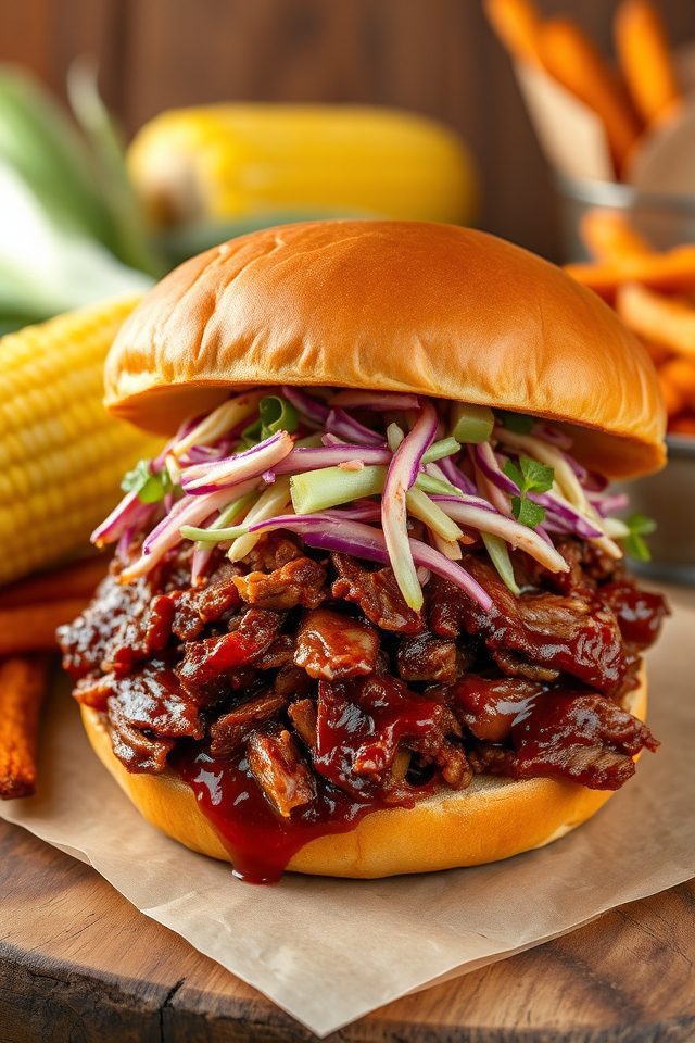 smoky pulled pork sandwiches