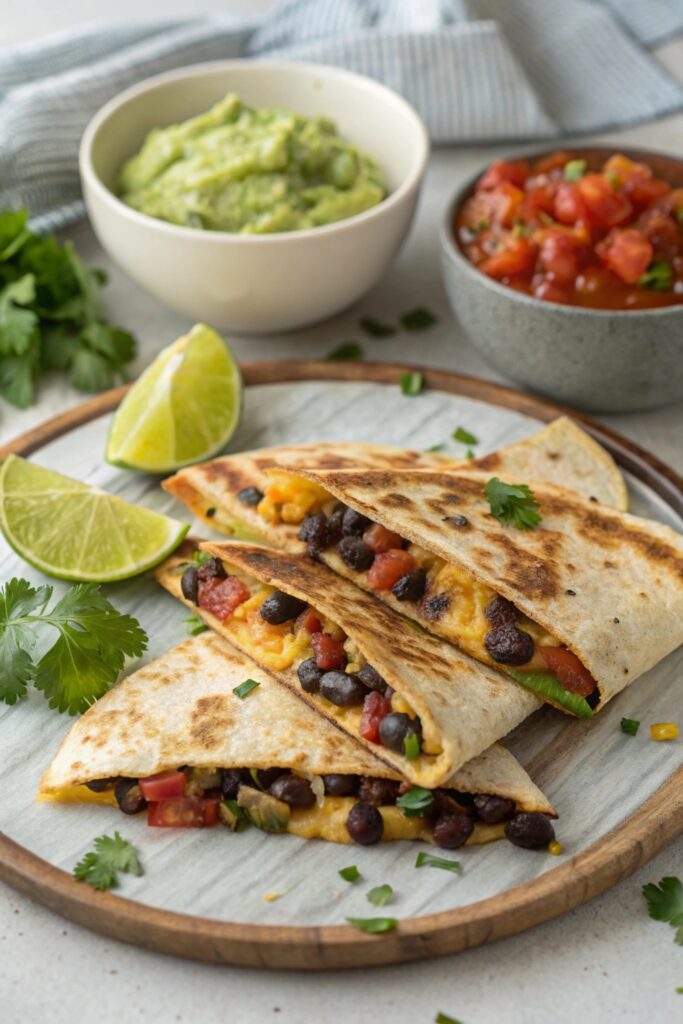 flavorful black bean quesadilla