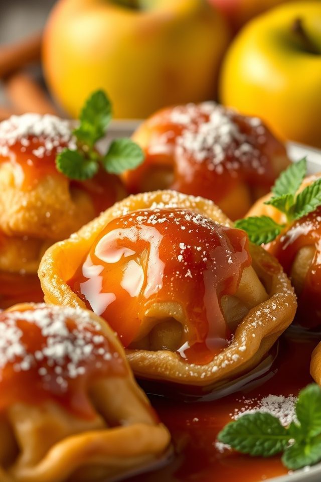 spiced rum apple dumplings