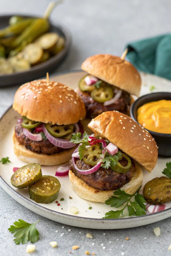 spicy flavorful mini burgers