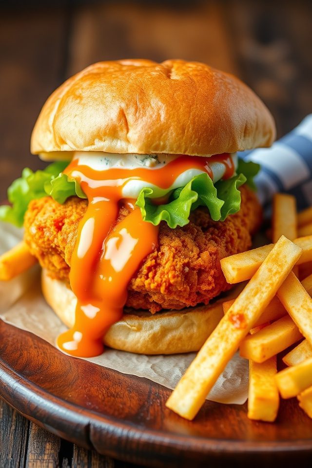 spicy buffalo chicken burger