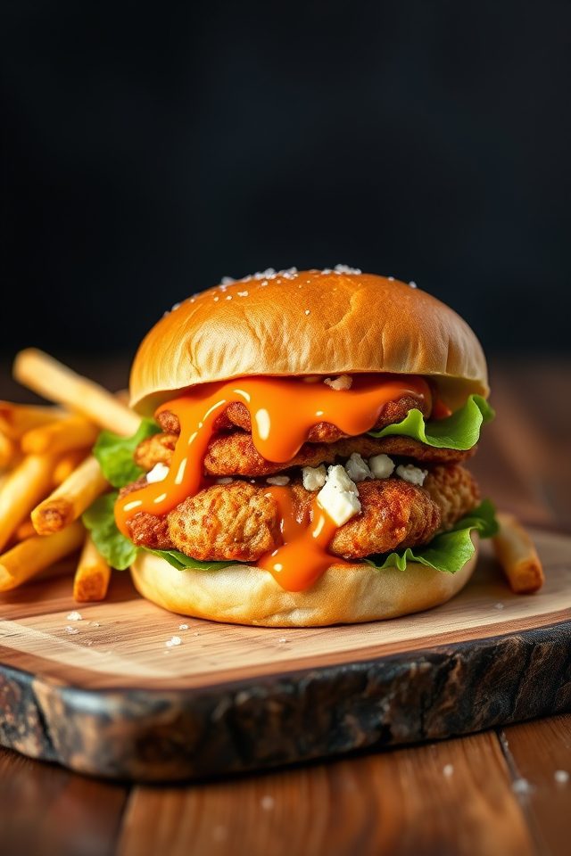 spicy buffalo chicken burger