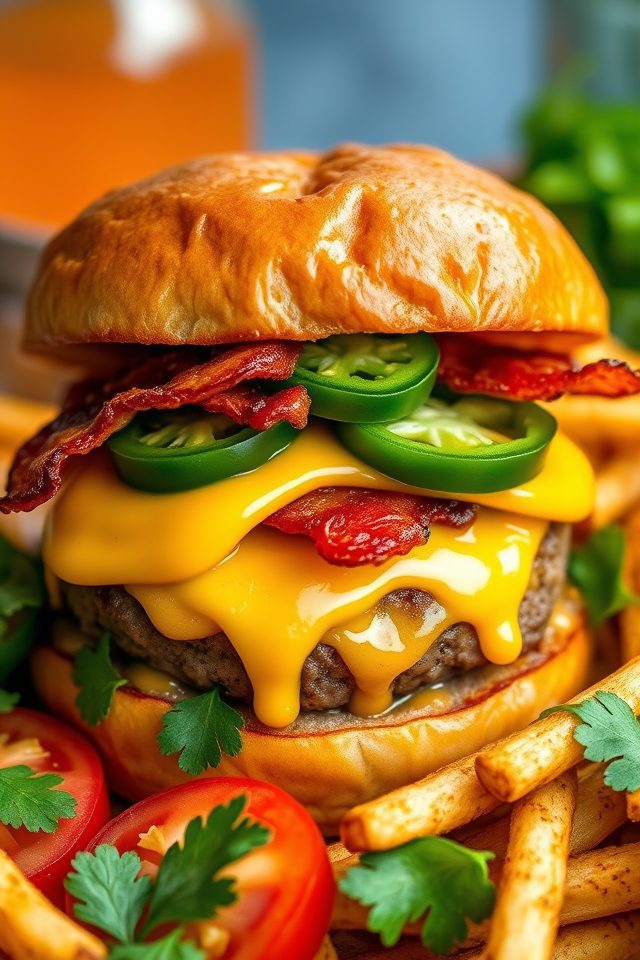 spicy cheeseburger with jalape os