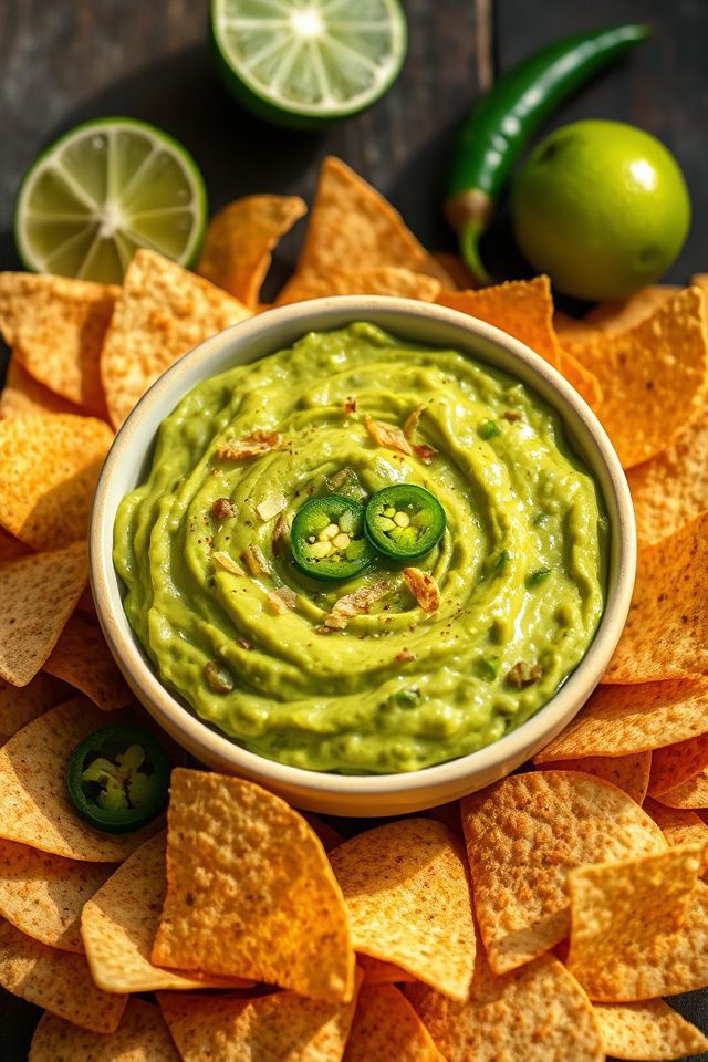 spicy lime guacamole dip