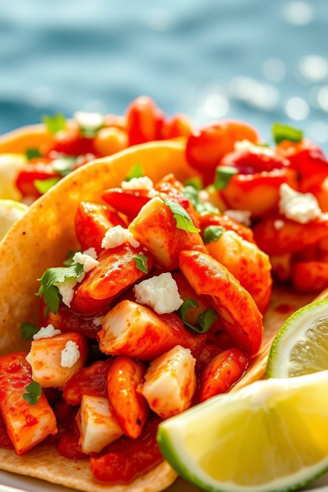 spicy lobster tacos delightfully crafted