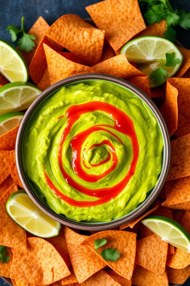 spicy peanut guacamole dip