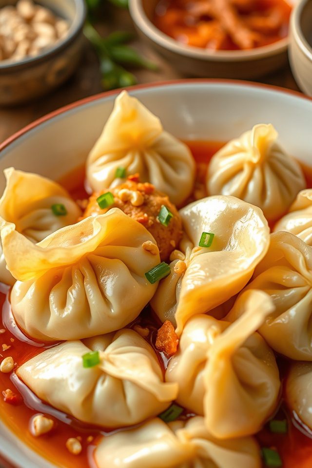 spicy szechuan dumplings delight