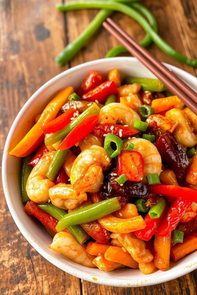 spicy vibrant vegetable stir fry