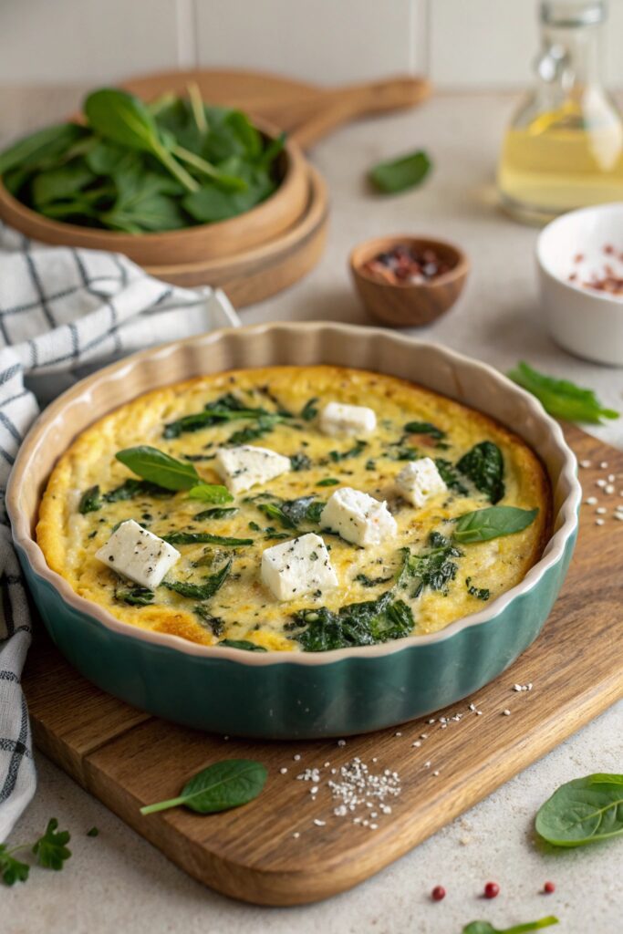 healthy spinach feta breakfast