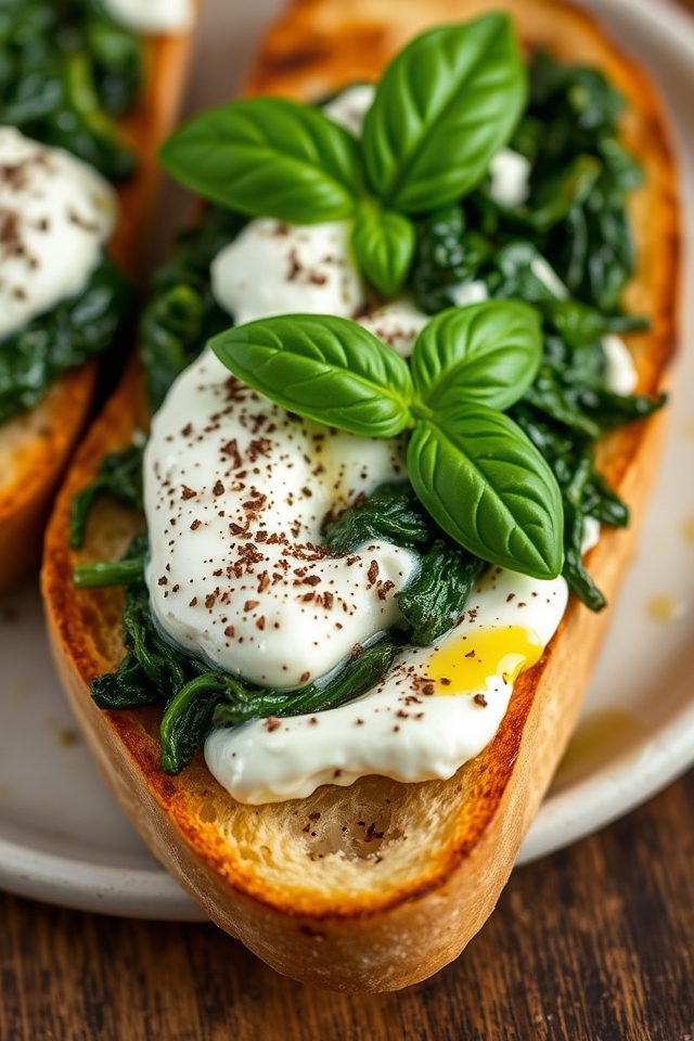 spinach ricotta cheese toast