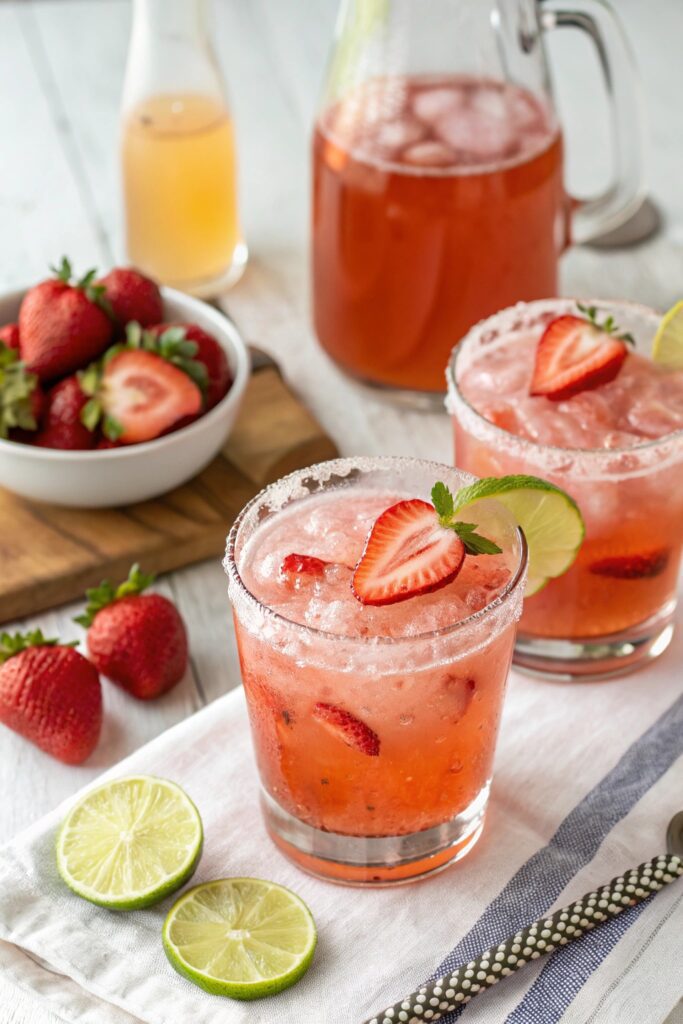 refreshing strawberry beer margaritas