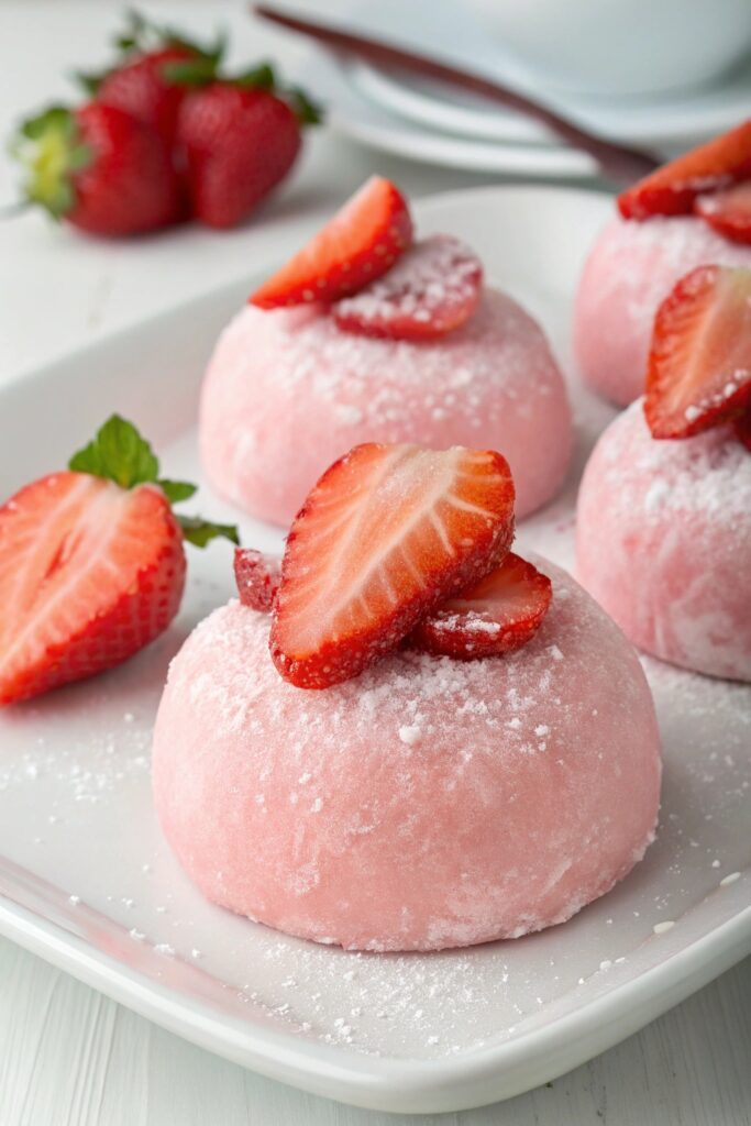 chewy strawberry filled rice treat