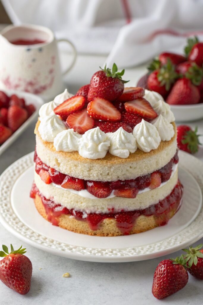 delightful strawberry whipped cake