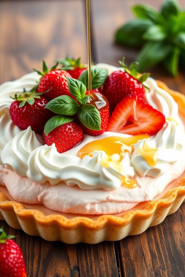 strawberry basil cream pie