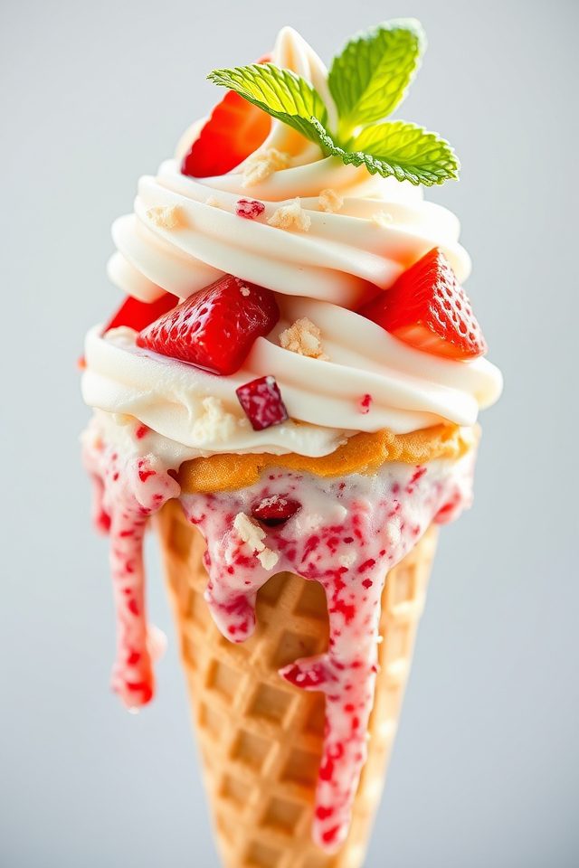 strawberry shortcake waffle cone