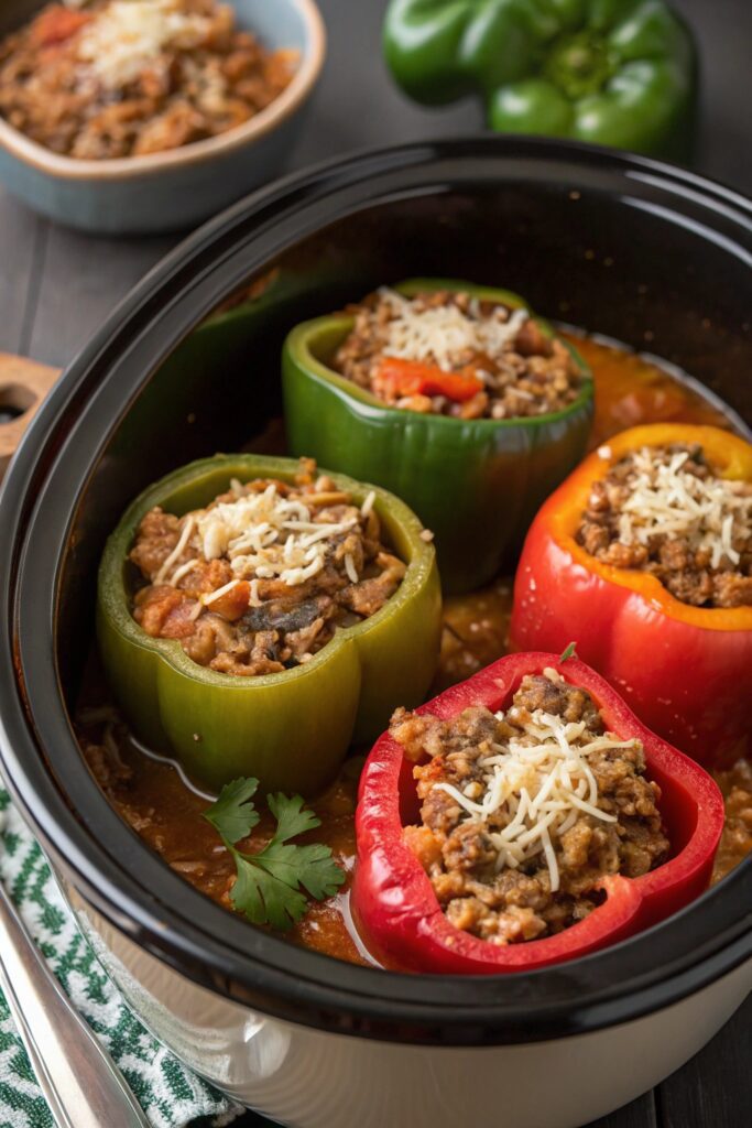 slow cooker stuffed peppers