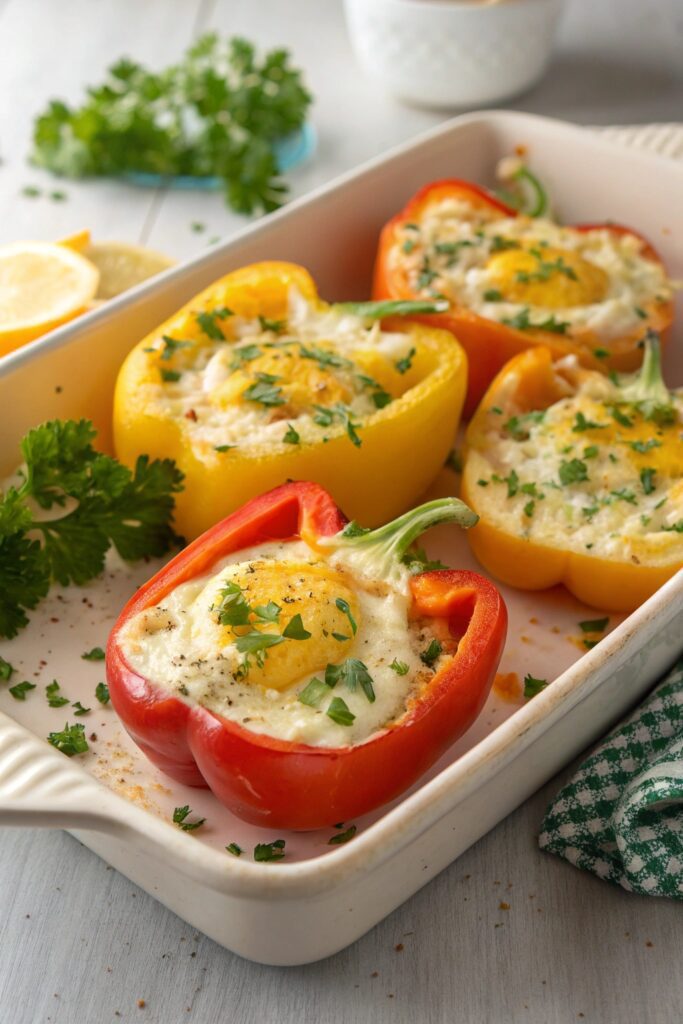 colorful stuffed egg peppers