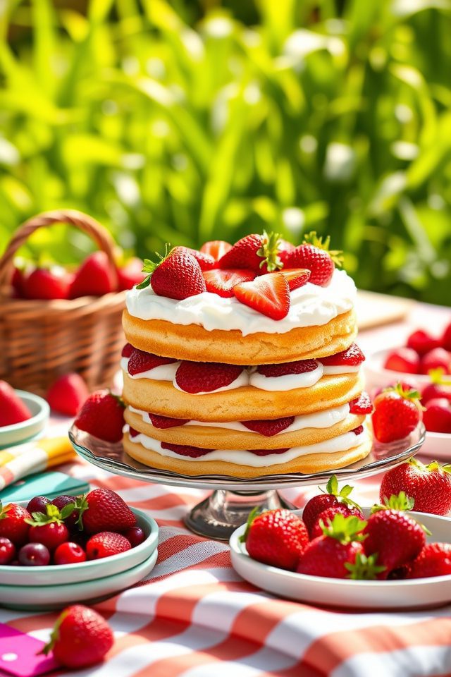 summer dessert with strawberries