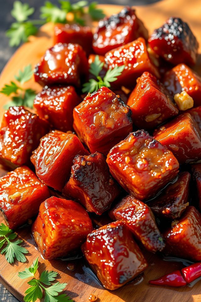 sweet spicy caramelized brisket