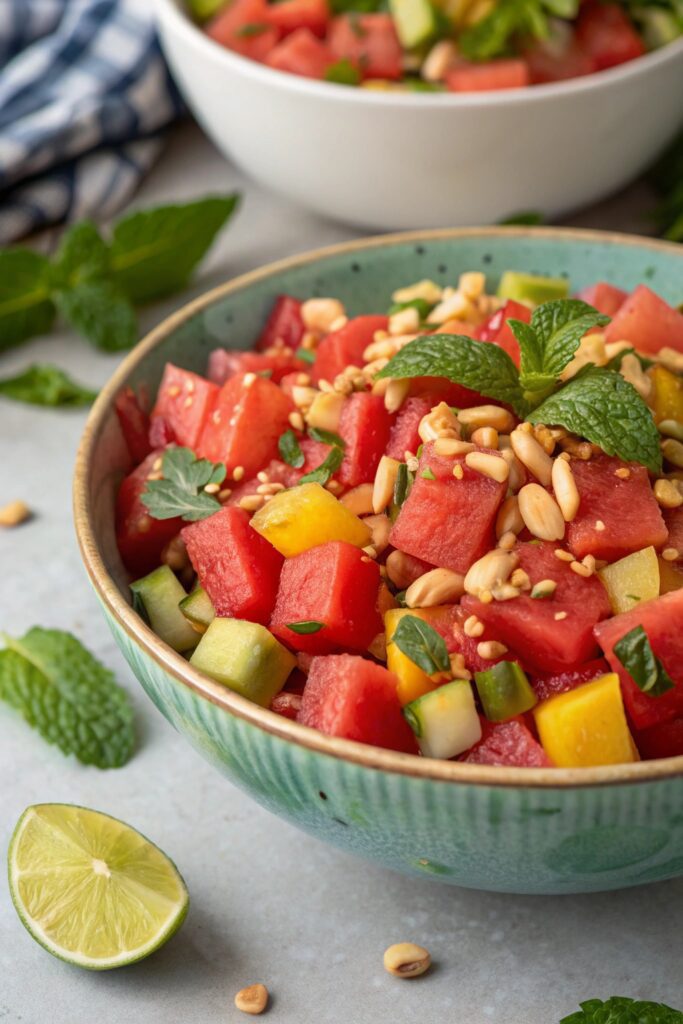 refreshing thai watermelon salad