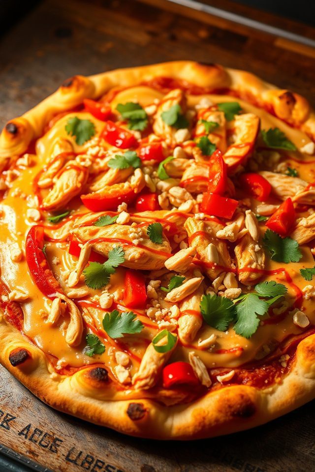 thai peanut chicken pizza
