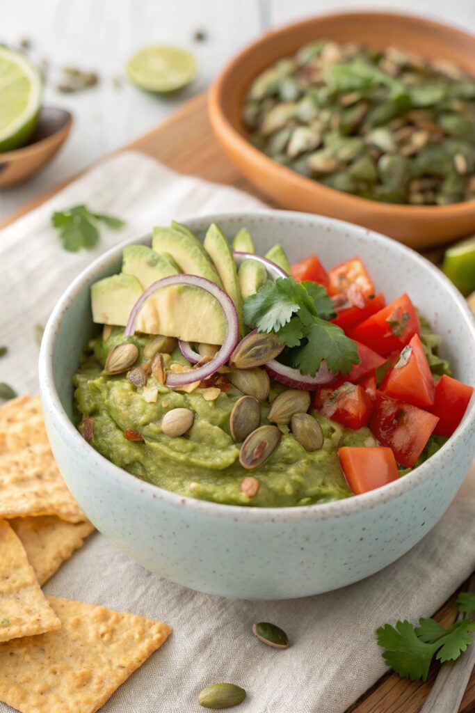 toasted pumpkin seed guacamole