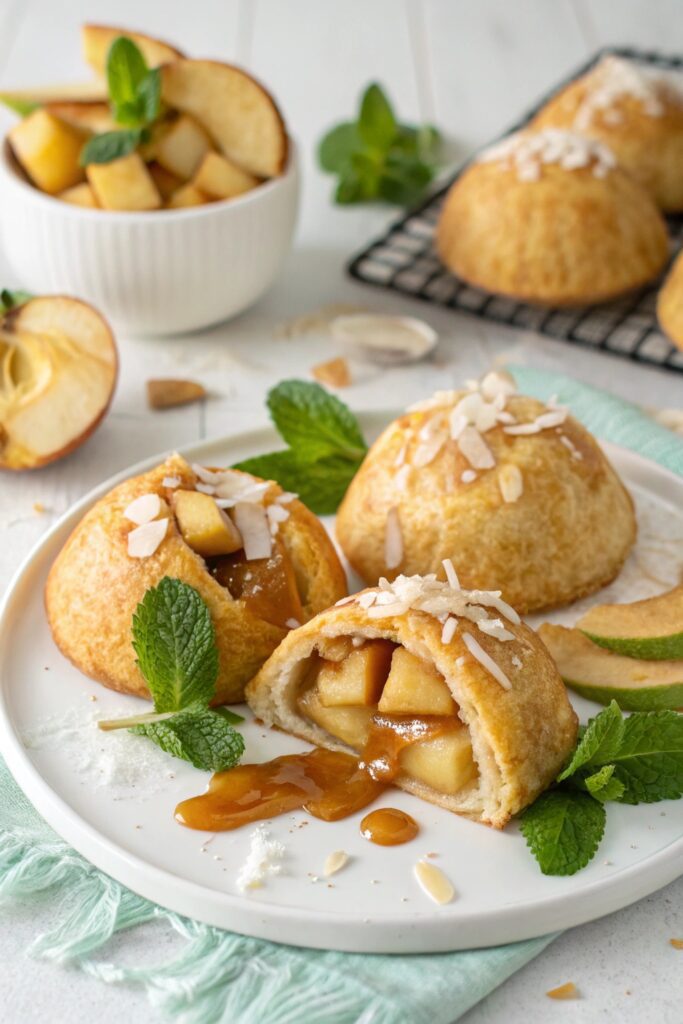 tropical coconut apple dumplings
