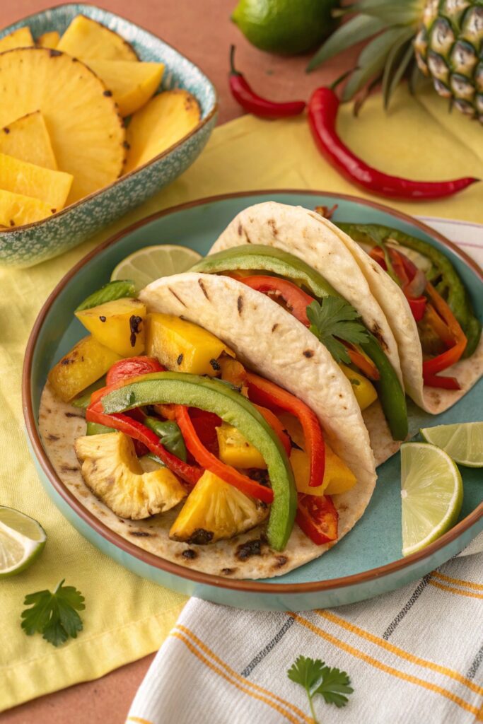 Tropical Pineapple and Bell Pepper Fajitas